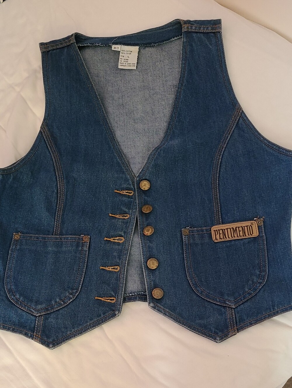 1970's Pentimento Woman's Denim Vest  - Dark Blue
